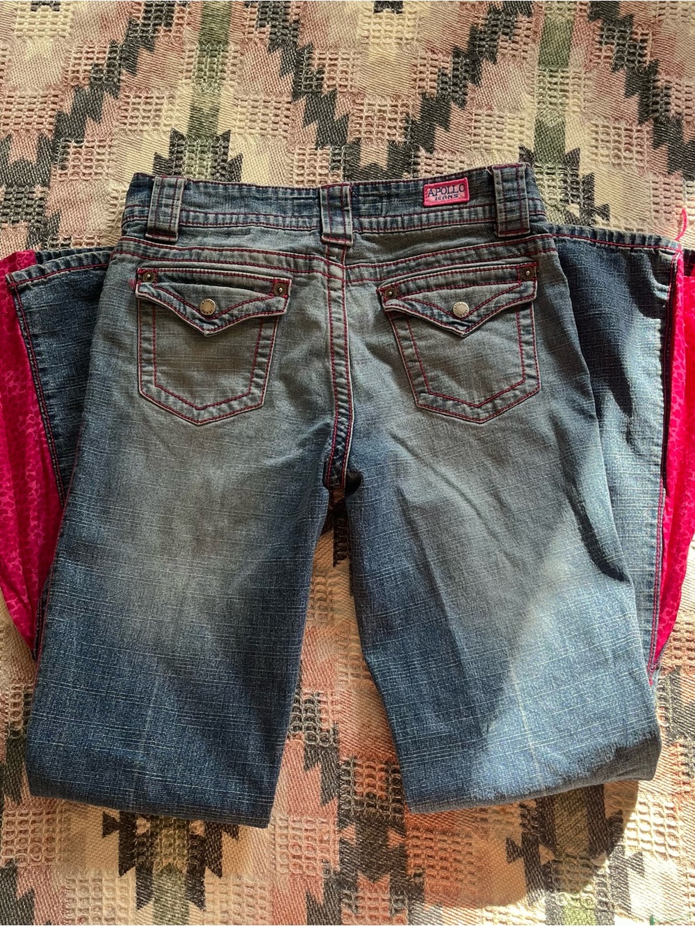 Apollo low rise flare Jeans with Pink Cheetah accents